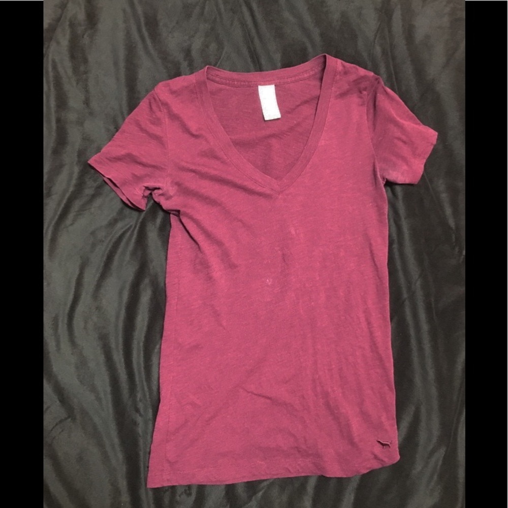 VS PINK Burgundy Maroon T-Shirt